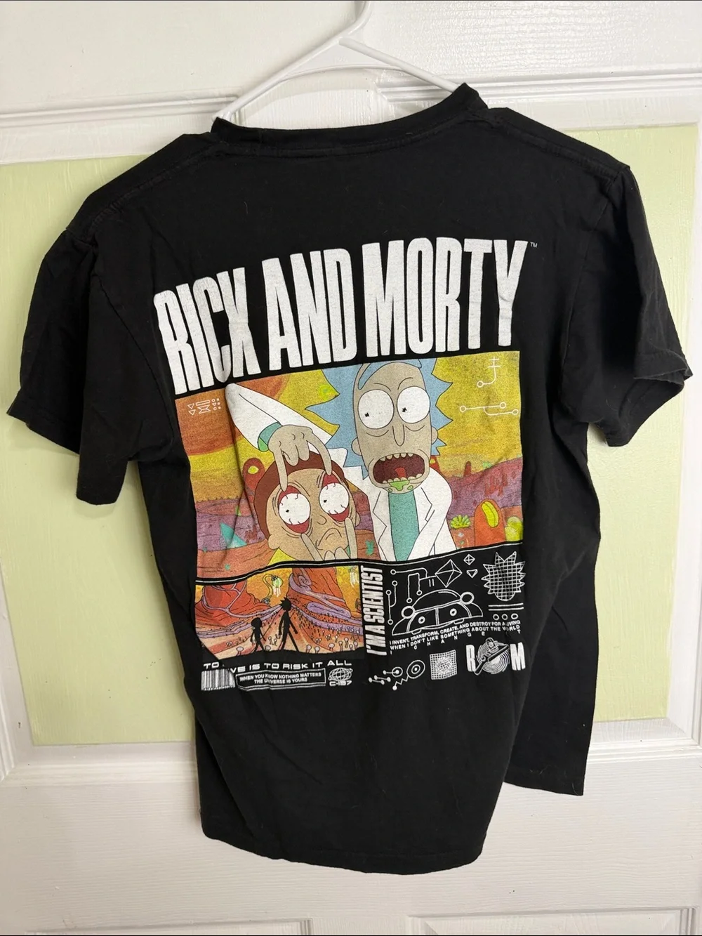 (2359) Rick & Morty Black Short Sleeve Graphic Tee, Size: Small